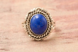 Artie Yellowhorse Genuine Blue Lapis Sterling Silver Ring